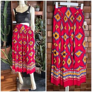 Vintage Deadstock Jack Winter Southwest Pleated Maxi Skirt XS